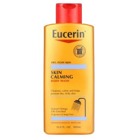 Eucerin Skin Calming Body Wash, Gentle Cleansing Body Wash, 16.9 Fl. Oz. Bottle