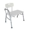 Medical Bathroom Safety Shower Tub Aluminium Alloy Bath Chair Transfer Bench with Wide Seat & Padded Handle White