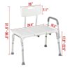 Medical Bathroom Safety Shower Tub Aluminium Alloy Bath Chair Transfer Bench with Wide Seat & Padded Handle White