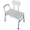 Medical Bathroom Safety Shower Tub Aluminium Alloy Bath Chair Transfer Bench with Wide Seat & Padded Handle White